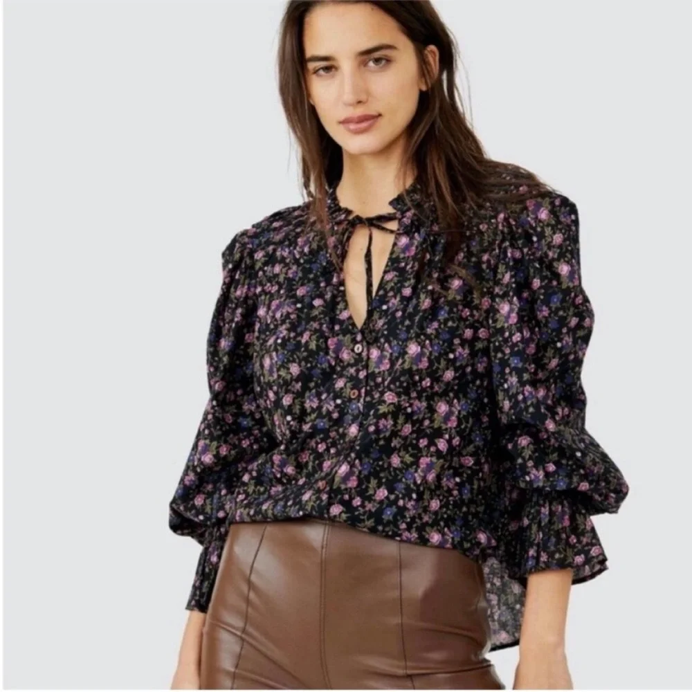 🇺🇸FIRM PRICE🇺🇸Free people Meant To Be Floral Cotton Blouse